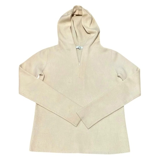 Vince Quarter zip Hooded Cashmere Wool Sweater Cream Women’s XS Designer Luxury - Picture 1 of 11